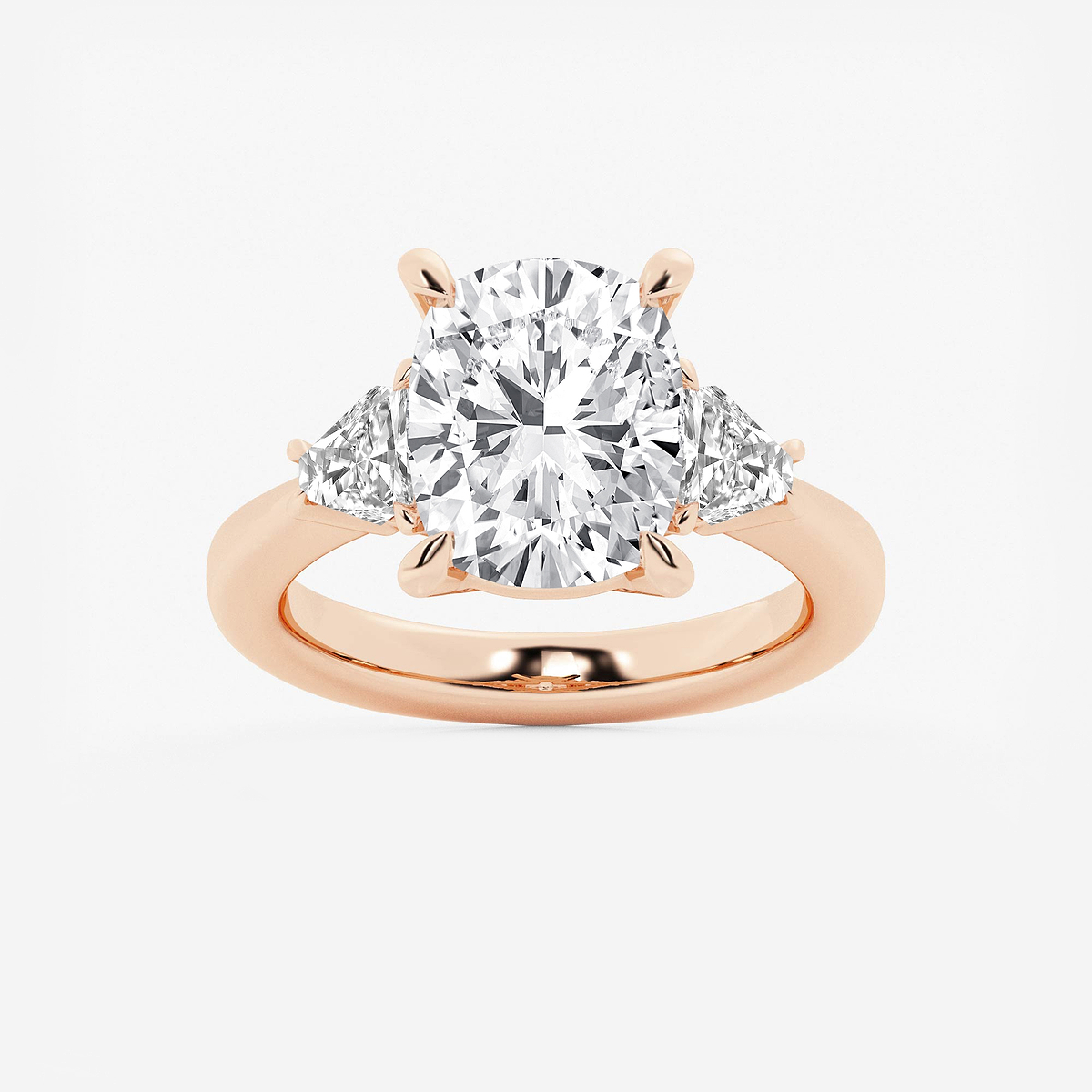 5 3/4 ctw Elongated Cushion Lab Grown Diamond Side Stone Engagement Ring